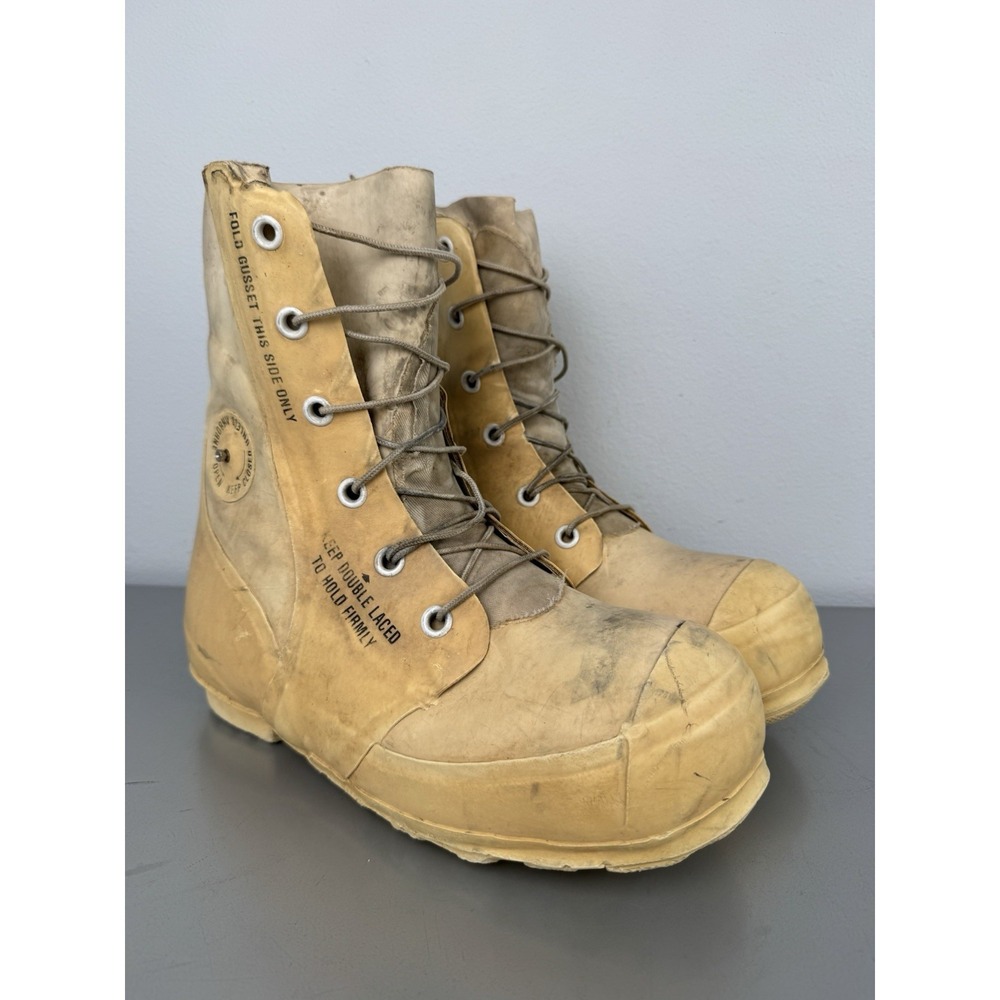 Vintage 80s‎ Military Jump Boots Mens 9 White Tan Mickey Mouse Paratrooper Cold